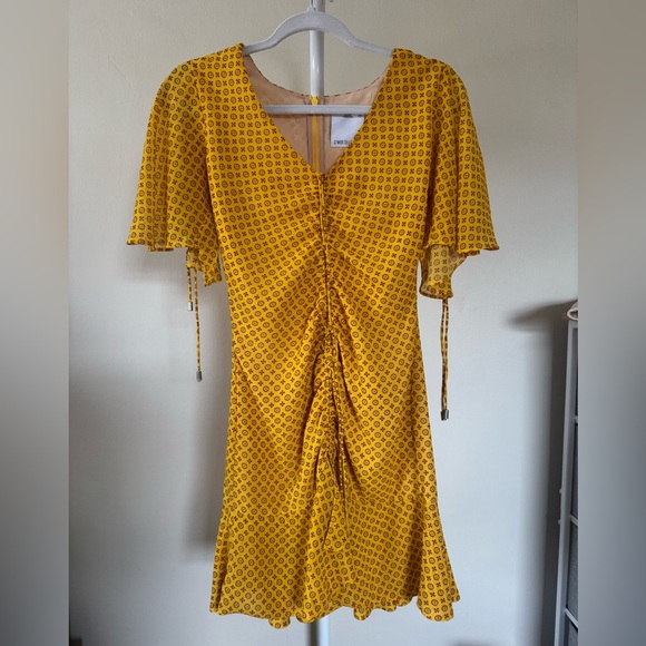 C/MEO Collective Yellow Patterned Mini Dress - XXS fits XS Ruffle Summer - Picture 3 of 9